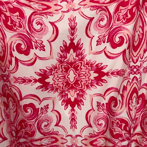 Floral fuschia and White Sundress with Belt - Picture 4 of 5